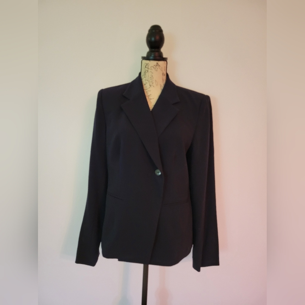Bloomingdale's Dark Navy Blue Blazer Women's Size 12 NWOT